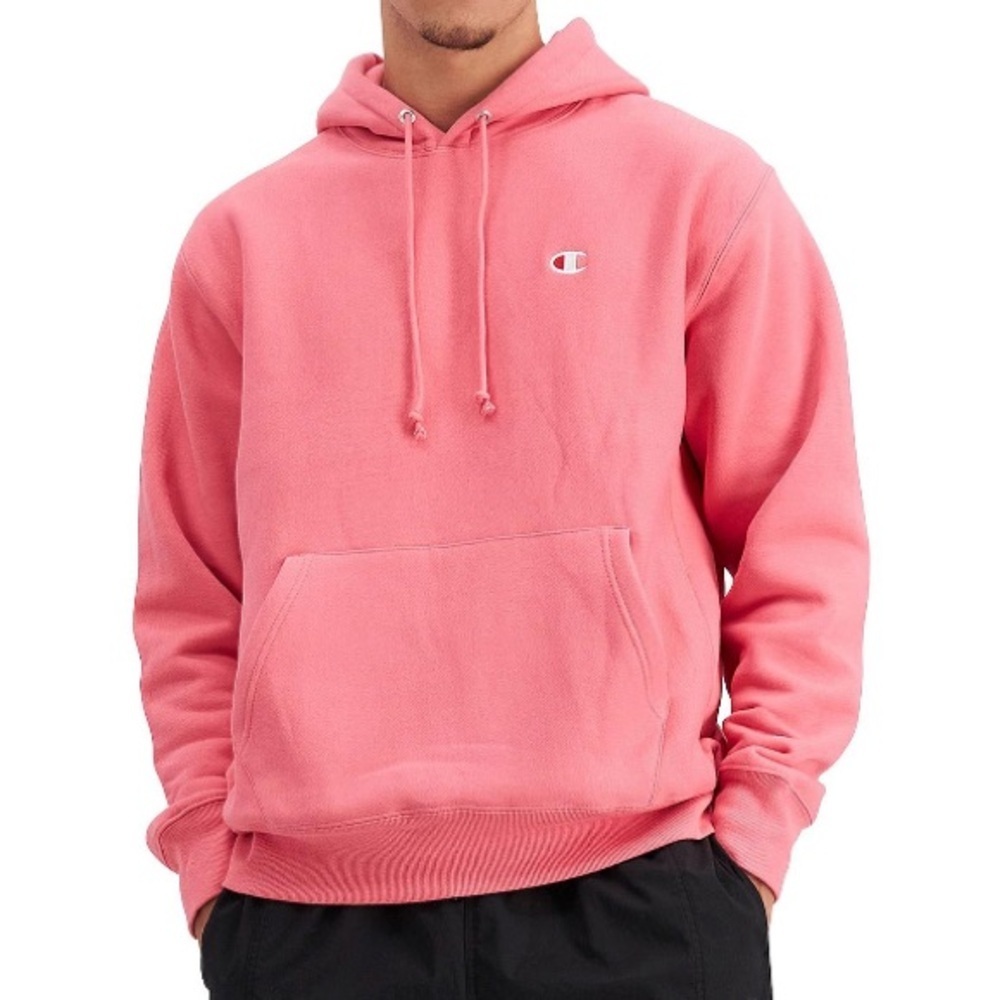 Champion Reverse Weave Pullover Hoodie Sweatshirt Pink Size M “C” Logo